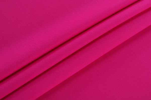 Cyclamen fuchsia stretch wool gabardine fabric for dressmaking