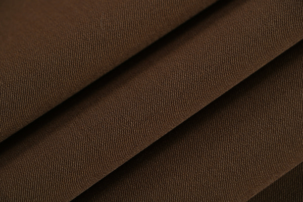 Badger brown stretch wool gabardine fabric | new tess