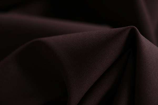Dark brown stretch wool gabardine fabric | new tess