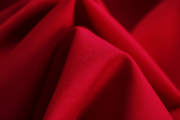 Campari red stretch wool gabardine fabric | new tess