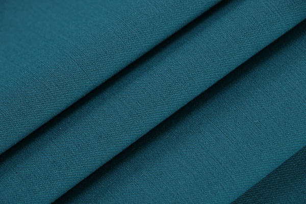 Peacock blue stretch wool gabardine fabric | new tess