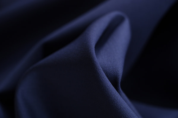 Tissu Couture Gabardine Stretch Bleu océan en Laine, Polyester, Stretc