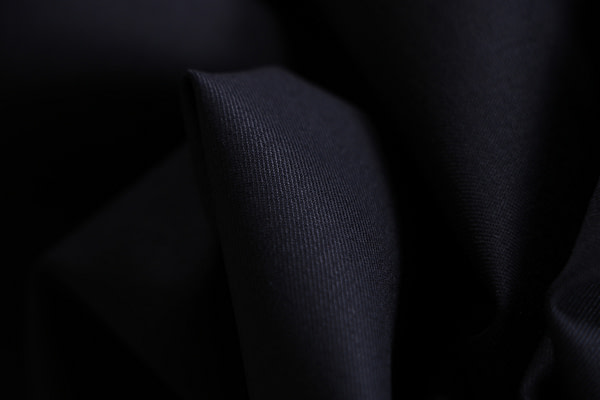 Navy blue stretch wool gabardine fabric | new tess