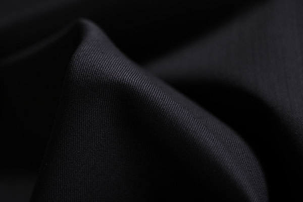 Black stretch wool gabardine fabric | new tess