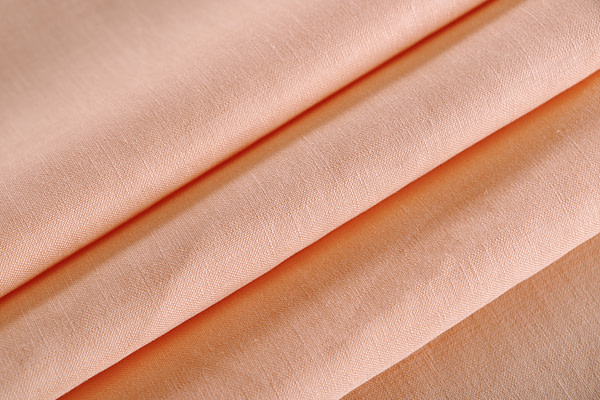 Peach orange linen blend fabric | new tess