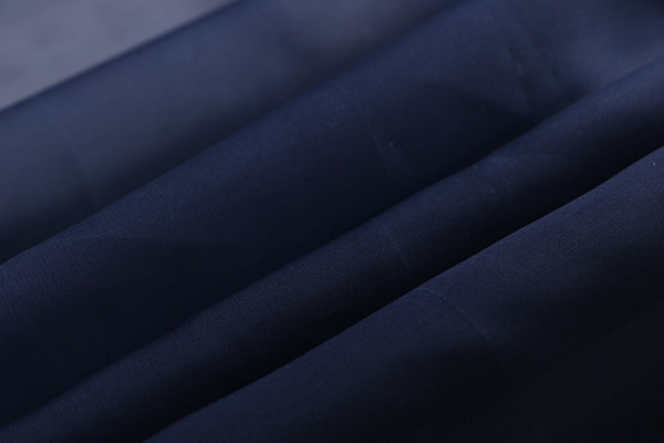 Marine blue pure silk organza fabric | new tess
