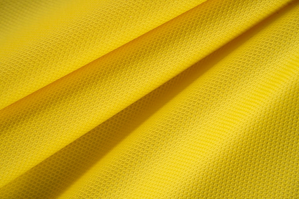 Lemon yellow stretch cotton piqué fabric | new tess