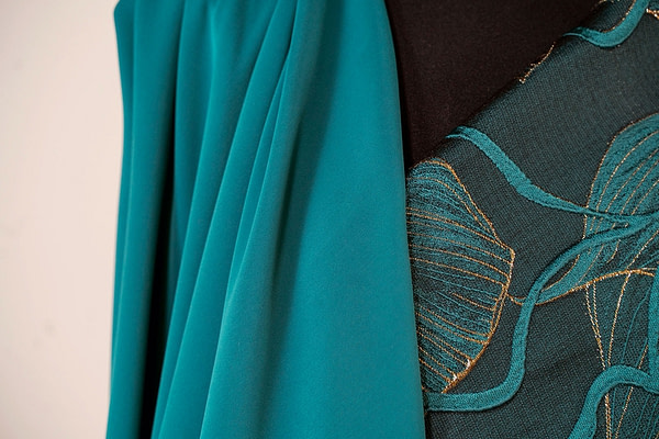 Peacock blue polyester microfibre fabric 079 | new tess
