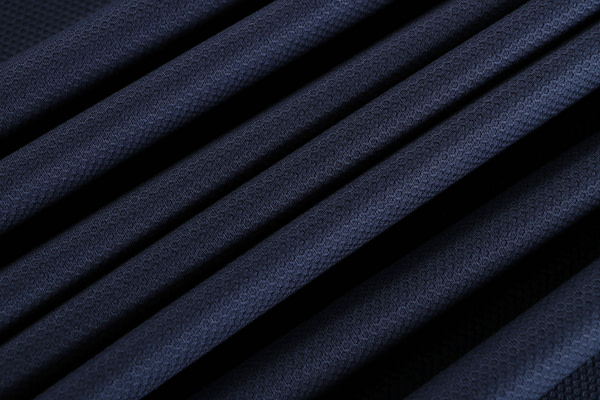 Denim blue stretch cotton piqué fabric | new tess