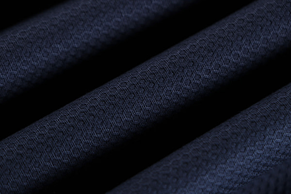 Denim blue stretch cotton piqué fabric | new tess