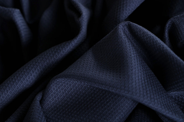 Denim blue stretch cotton piqué fabric | new tess