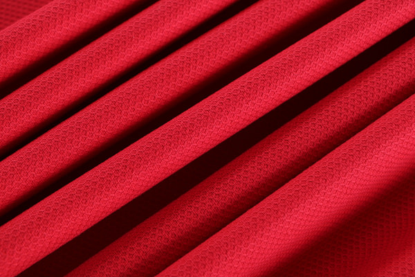 Fire red stretch cotton piqué fabric | new tess