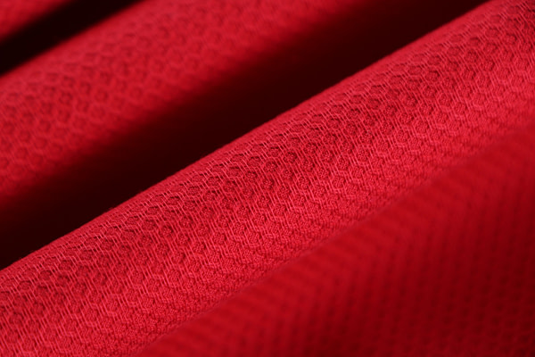 Fire red stretch cotton piqué fabric | new tess