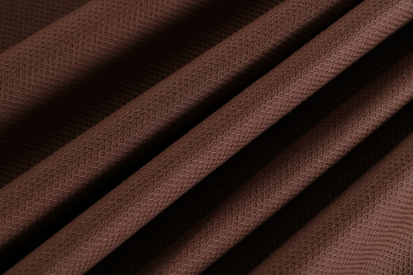 Tessuto Piquet Stretch Cacao per Abbigliamento
