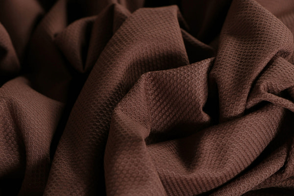 Cocoa brown stretch cotton piqué fabric | new tess