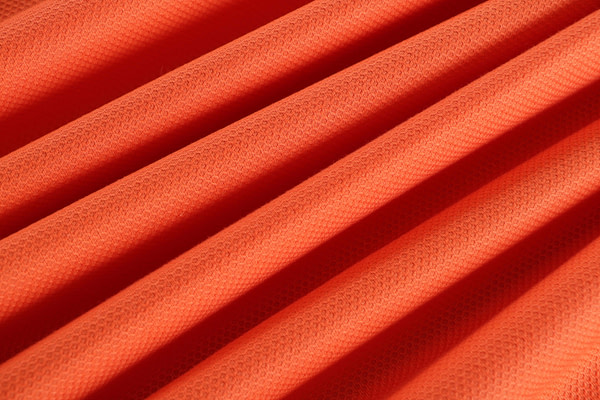 Tangerine orange stretch cotton piqué fabric | new tess