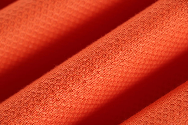 Tangerine orange stretch cotton piqué fabric | new tess