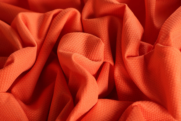 Tangerine orange stretch cotton piqué fabric | new tess