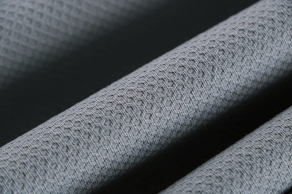 Aluminium silver stretch cotton piqué fabric | new tess