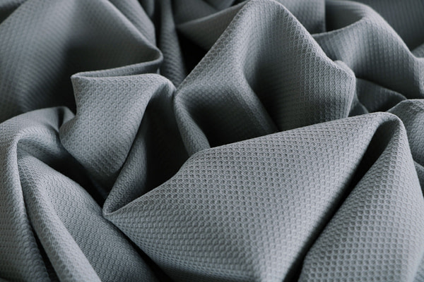 Aluminium silver stretch cotton piqué fabric | new tess