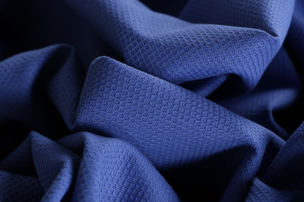 Sapphire blue stretch cotton piqué fabric | new tess