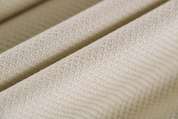 Ecru beige stretch cotton piqué fabric | new tess