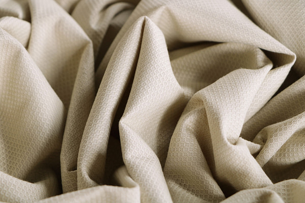 Ecru beige stretch cotton piqué fabric | new tess