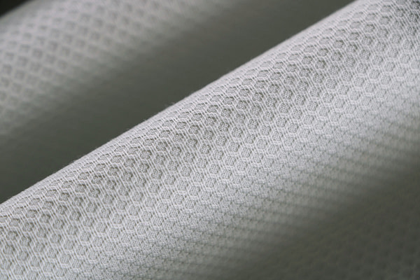 Pearl silver stretch cotton piqué fabric | new tess