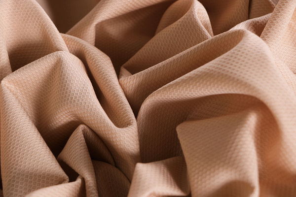 Blush pink stretch cotton piqué fabric | new tess