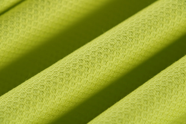 Acid green stretch cotton piqué fabric | new tess