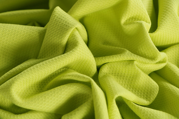 Acid green stretch cotton piqué fabric | new tess