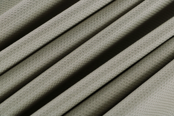 Stone green stretch cotton piqué fabric | new tess