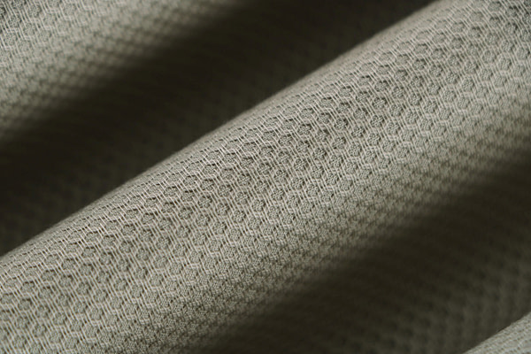 Stone green stretch cotton piqué fabric | new tess