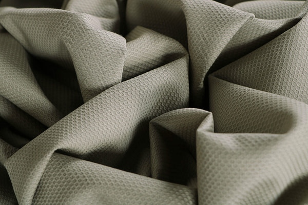 Stone green stretch cotton piqué fabric | new tess