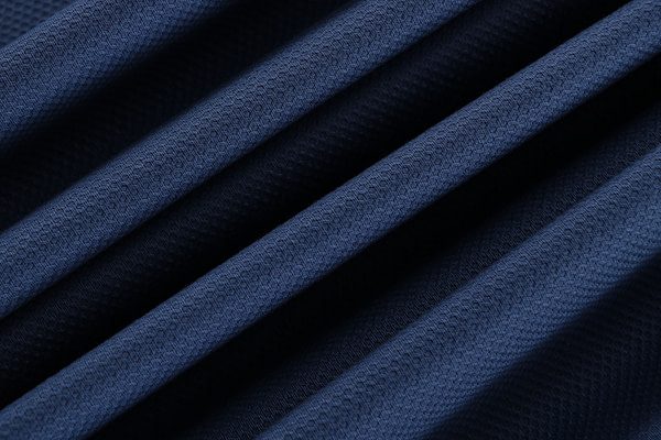 Avio blue stretch cotton piqué fabric | new tess