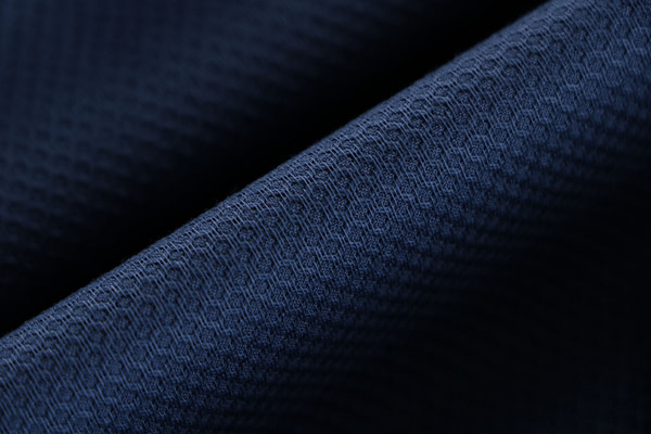 Avio blue stretch cotton piqué fabric | new tess