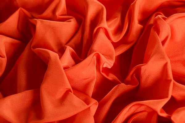 Tangerine orange radzemire fabric in pure silk | new tess