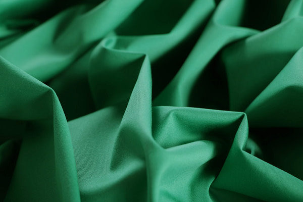 Green lightweight stretch cotton sateen fabric | new tess