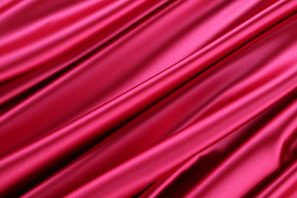 Tissu Couture Satin stretch Rose framboise en Soie, Stretch