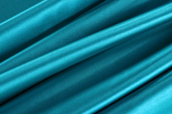 Tissu Couture Satin stretch Bleu turquoise en Soie, Stretch