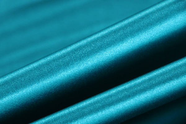Tissu Couture Satin stretch Bleu turquoise en Soie, Stretch