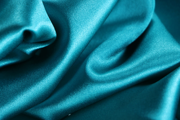 Tissu Couture Satin stretch Bleu turquoise en Soie, Stretch