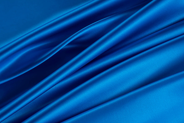 Tissu Couture Satin stretch Bleu antille en Soie, Stretch