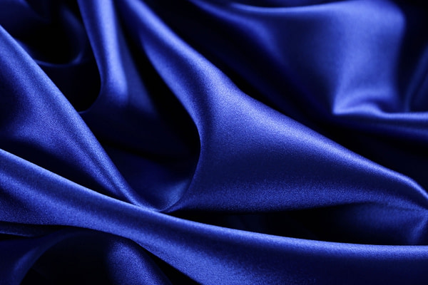 Tissu Couture Satin stretch Bleu royal en Soie, Stretch