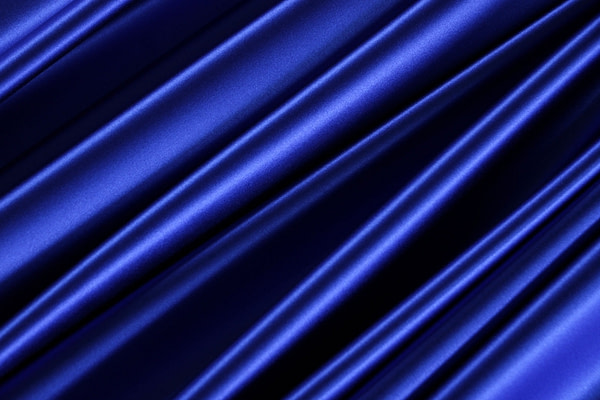 Tissu Couture Satin stretch Bleu royal en Soie, Stretch