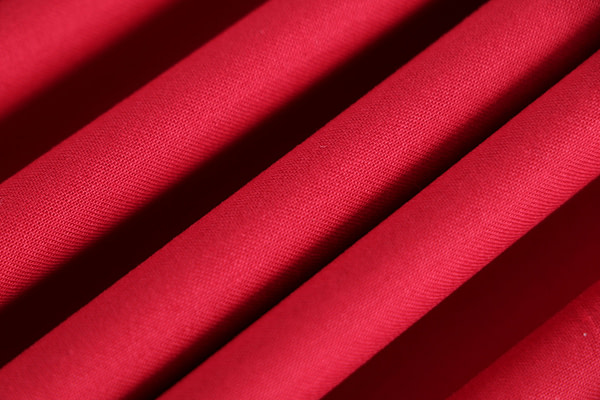 Fire red stretch cotton satin fabric | new tess