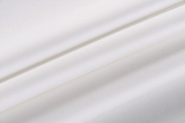 Ivory white stretch cotton satin fabric | new tess