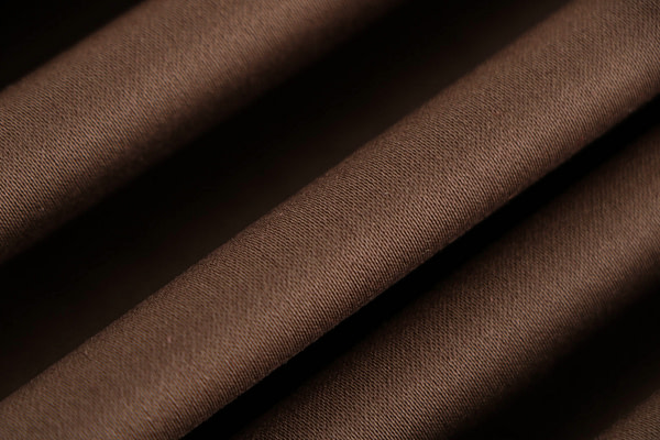 Cocoa brown stretch cotton satin fabric | new tess