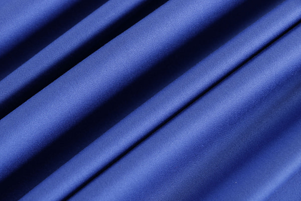 Sapphire blue stretch cotton satin fabric | new tess