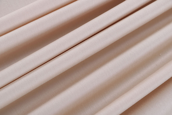 Ecru beige stretch cotton satin fabric | new tess